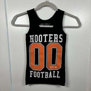 Hooters Football #00 Black Tank top Women’s Size XXS Costume Y2K Sports Shirt